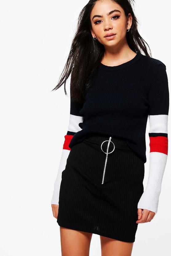 Rosie Colour Block Rib Knit Jumper